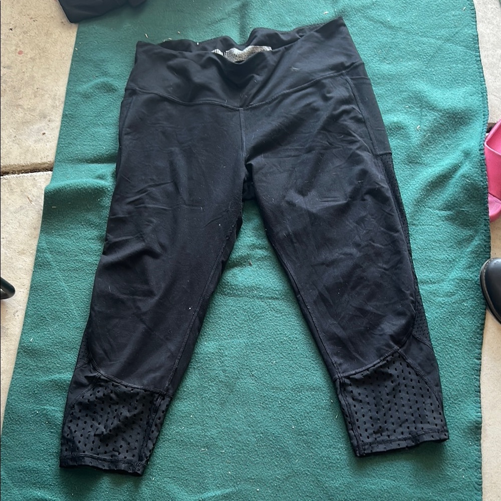 Victoria's Secret Black Mesh Ankle Leggings